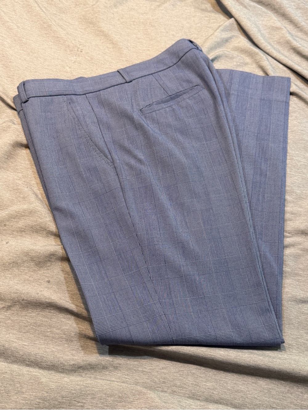 Tailored Blue Plaid Women's Trousers
